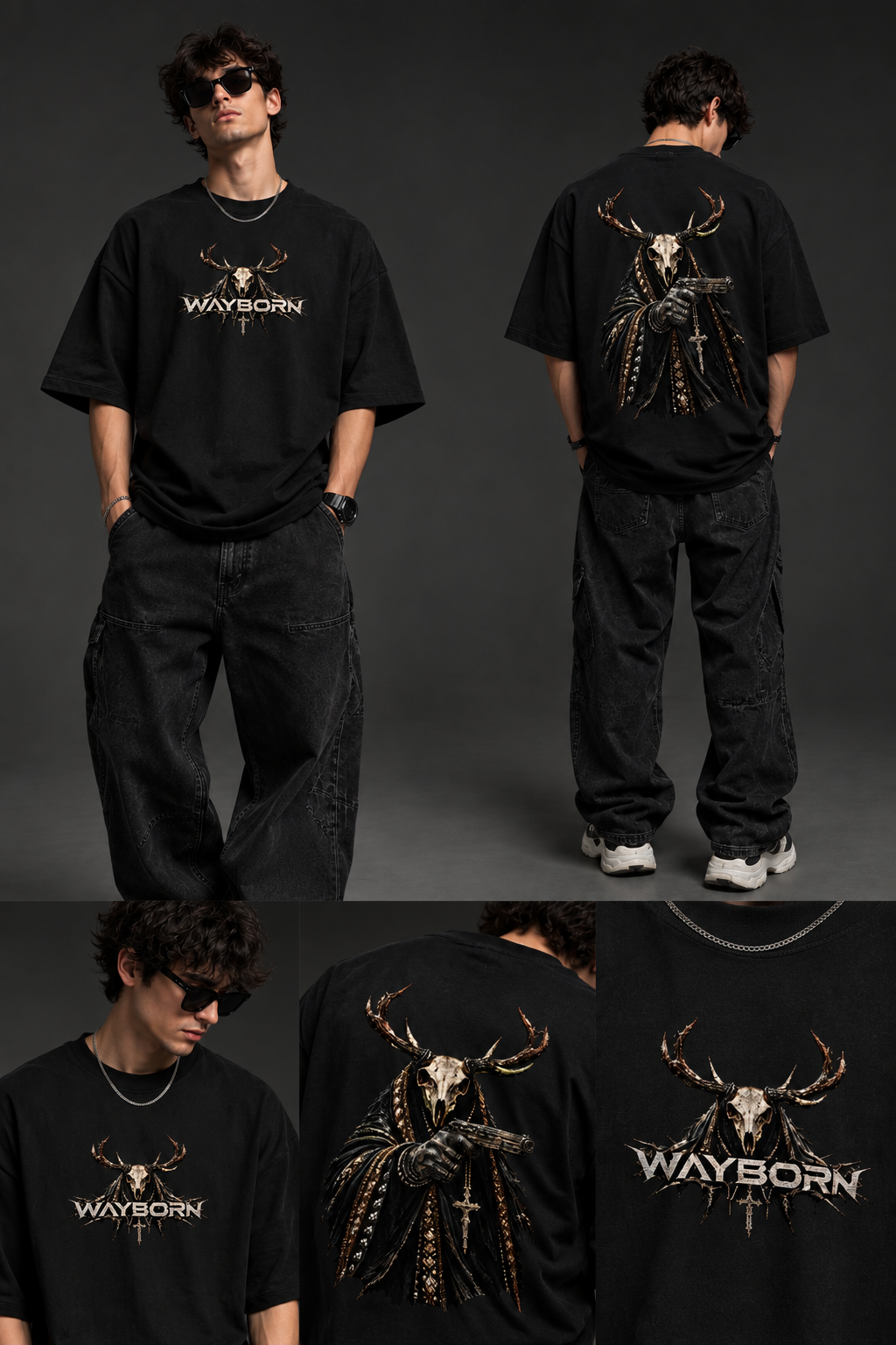 Wayborn Fallen Stag Oversized Tee