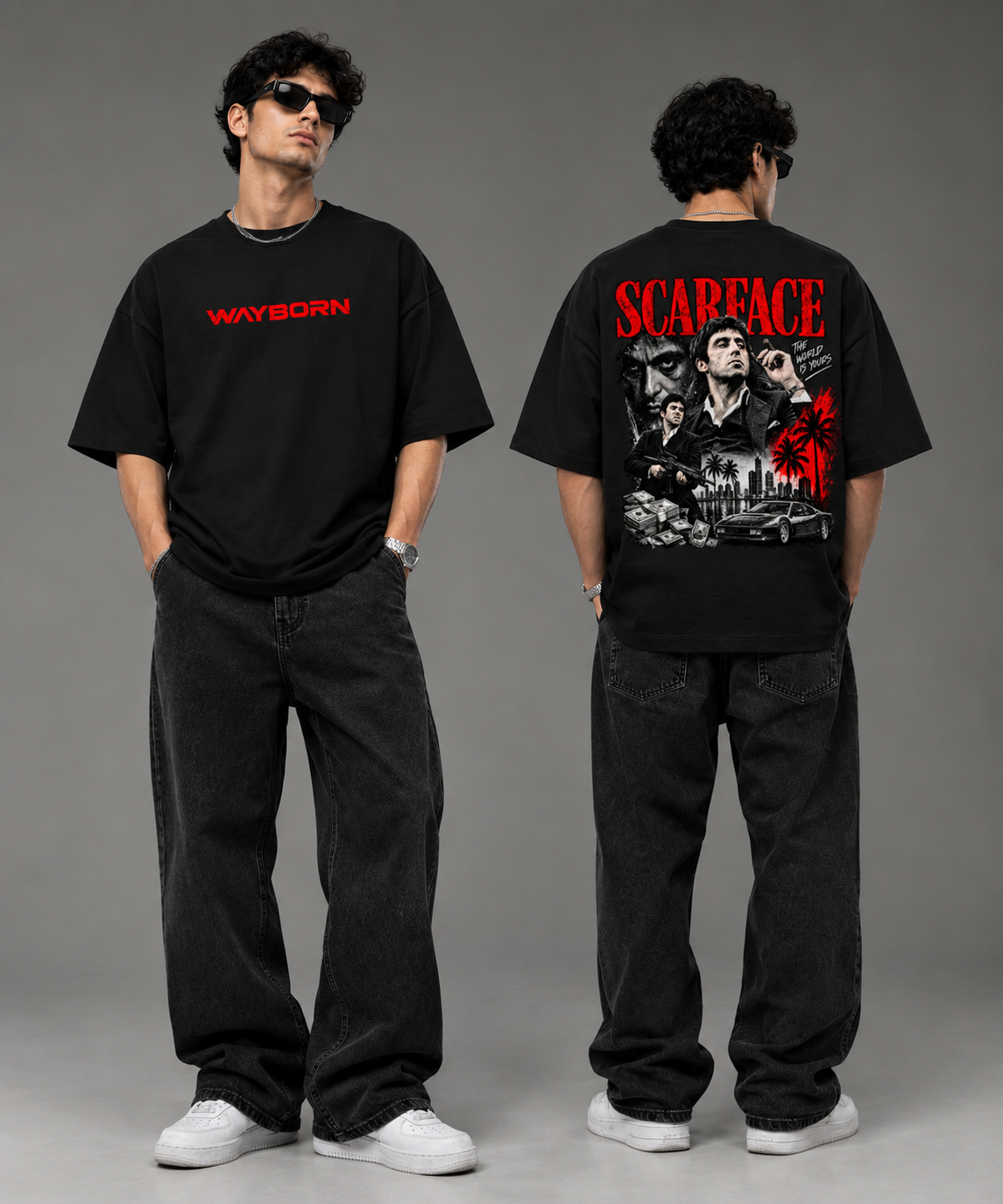 WAYBORN SCARFACE Oversized Tee